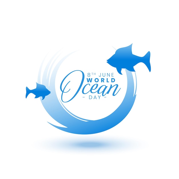 Cartel del evento del día mundial del océano con concepto de vida marina ecológica
