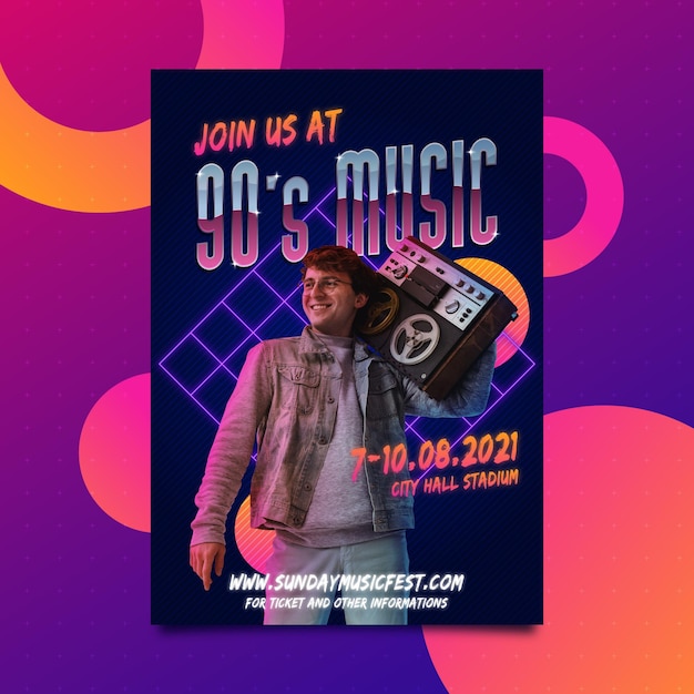 Vector gratuito cartel del evento musical 2021