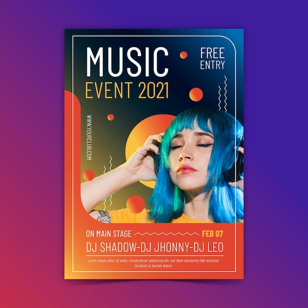 Vector gratuito cartel del evento musical 2021