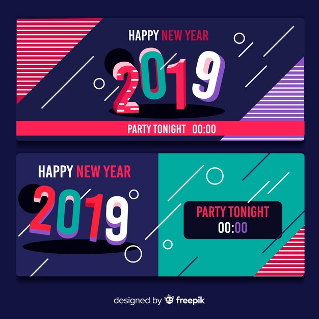 Cartel de feliz año nuevo 2019