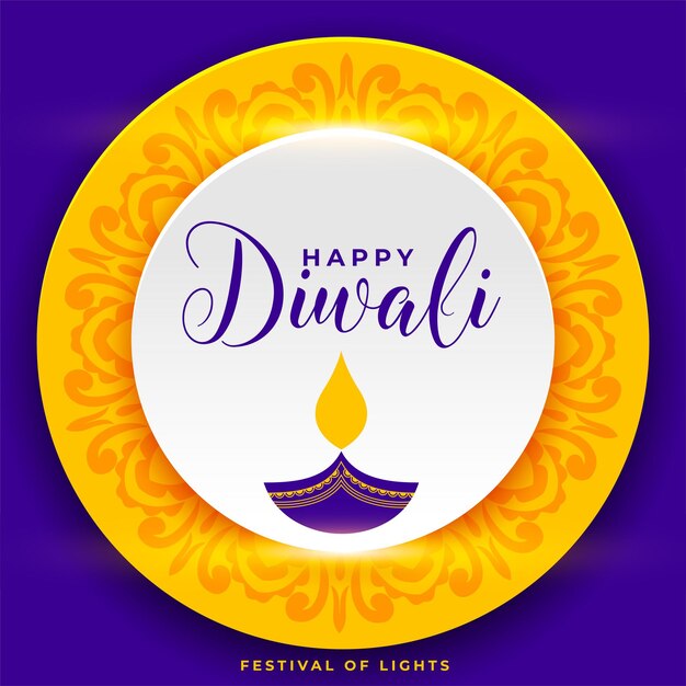 Cartel de feliz diwali desea tarjeta en colores encantadores