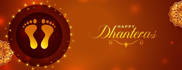 cartel feliz de los pies de la diosa dhanteras para el vector de oración y bendición