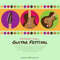 Vector gratuito cartel del festival de guitarra