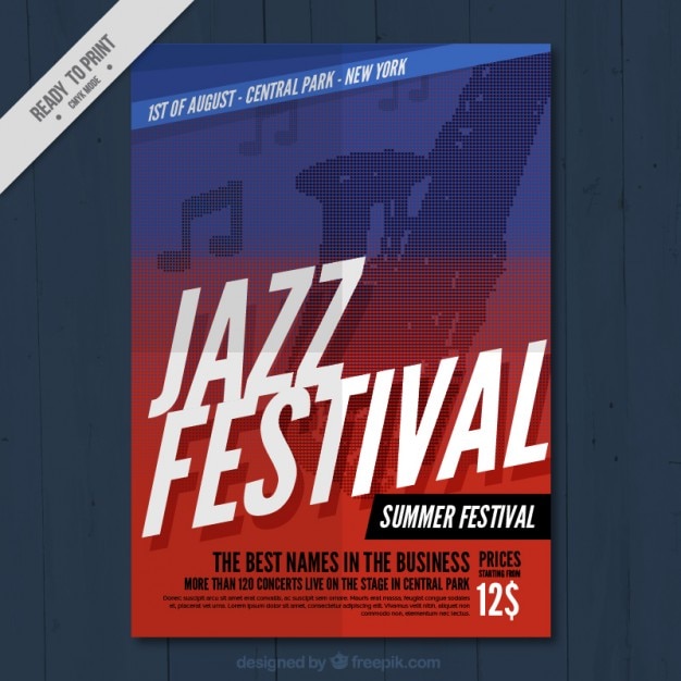 Vector gratuito cartel de festival de jazz