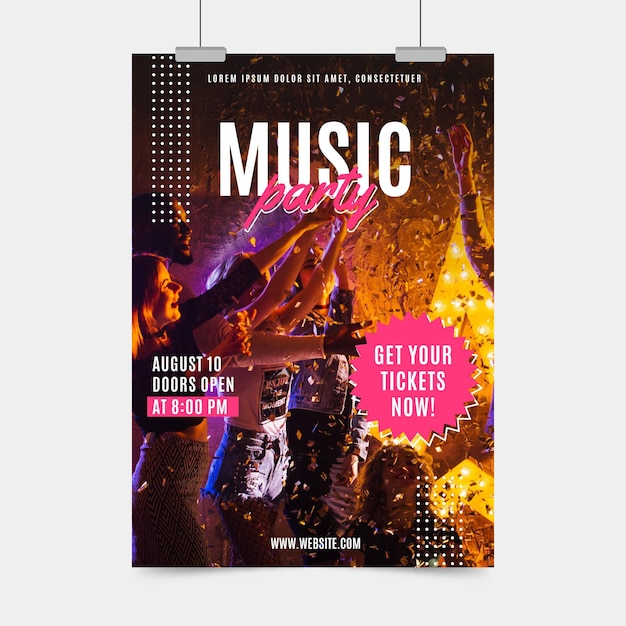 Vector gratuito cartel del festival de música 2021 concepto