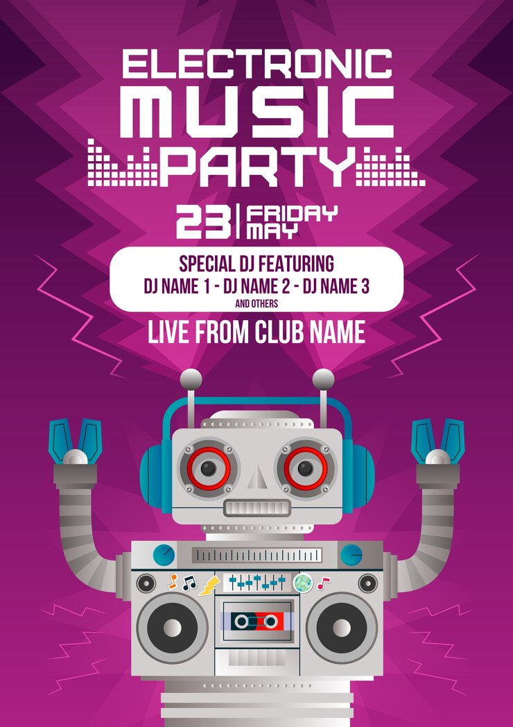 Vector gratuito cartel del festival de música electro