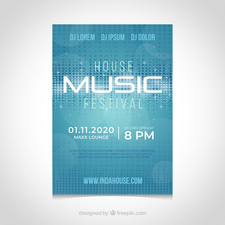 Vector gratuito cartel de festival de música en estilo abstracto