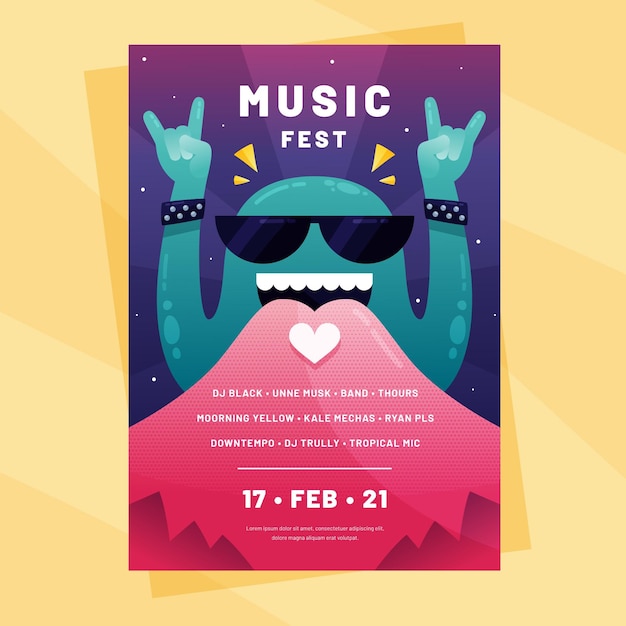 Vector gratuito cartel del festival de música