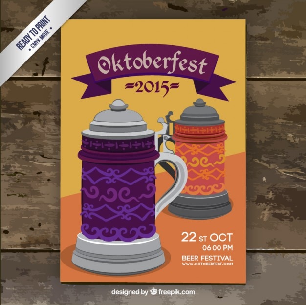 Vector gratuito cartel del festival oktoberfest