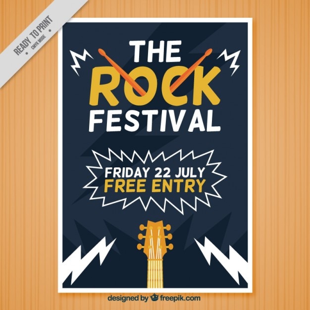 Vector gratuito cartel de festival de rock