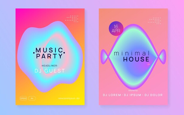 Cartel para el festival de verano y volante de música.