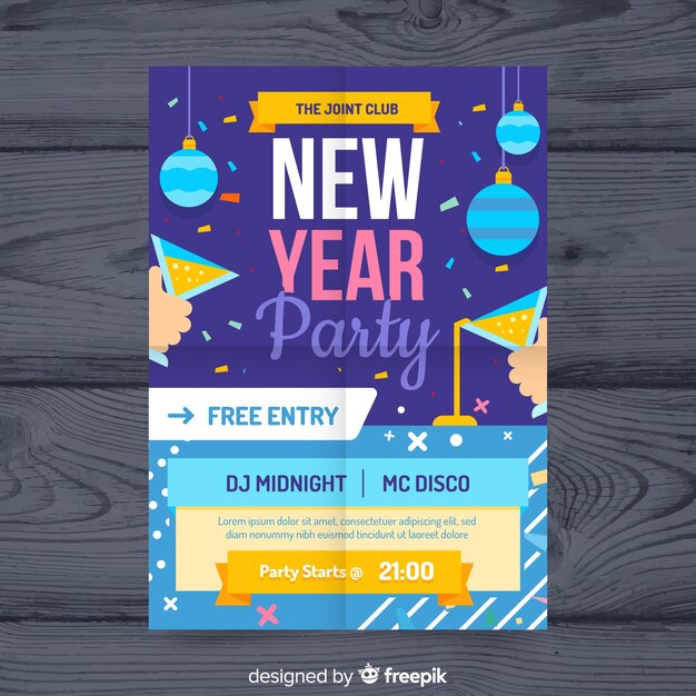 Vector gratuito cartel de fiesta de año nuevo 2019