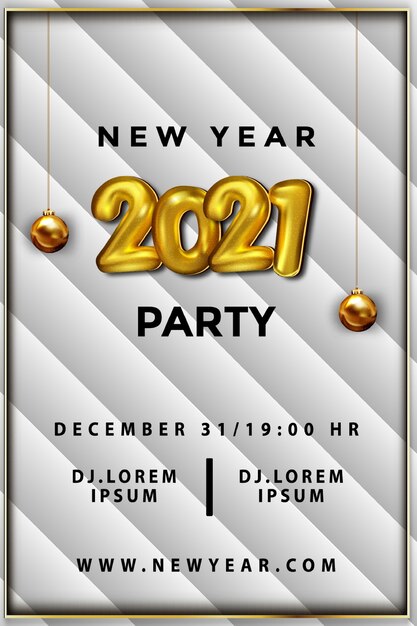 Cartel de fiesta de año nuevo de lujo