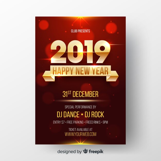 Cartel de fiesta de año nuevo