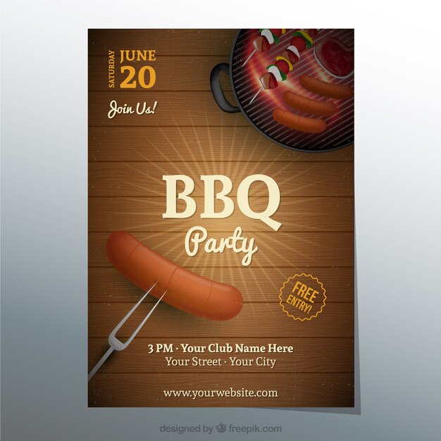 Cartel de fiesta barbacoa