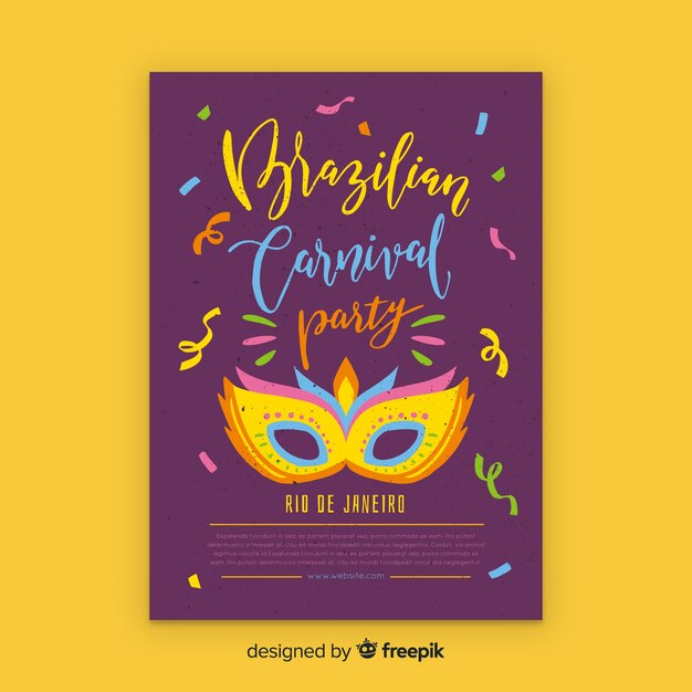 Cartel de fiesta de carnaval brasileño