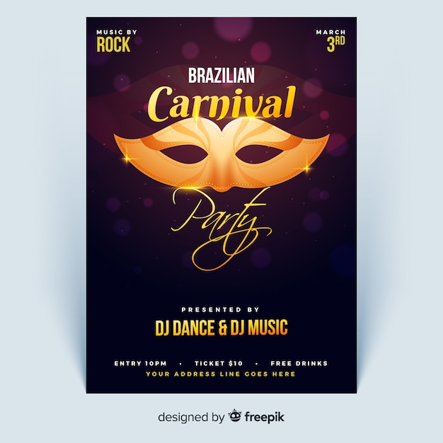 Cartel de fiesta de carnaval brasileño