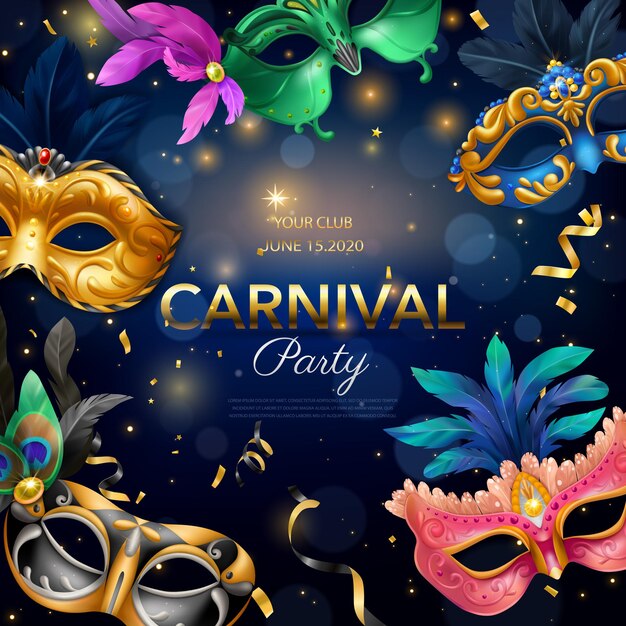 Cartel de fiesta de carnaval