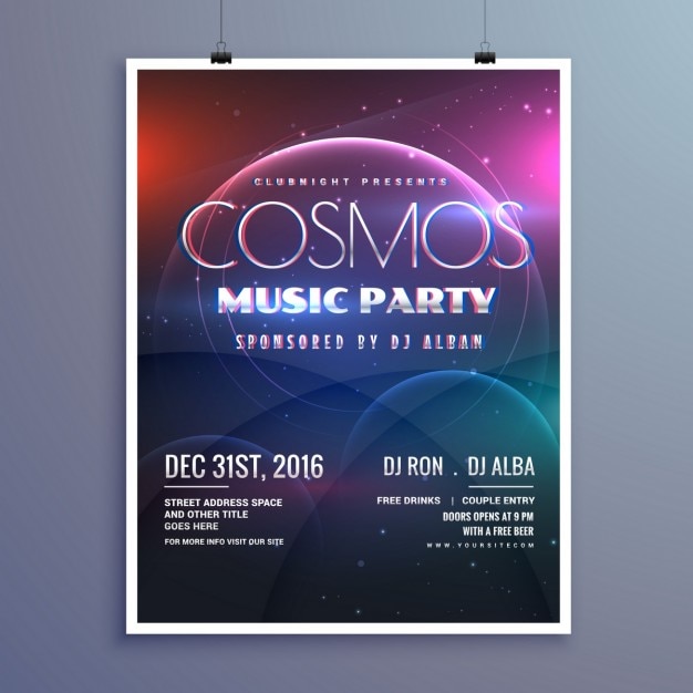 Cartel de fiesta efectos de luz