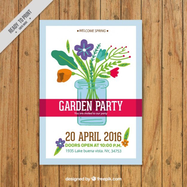 Cartel de fiesta en el jardín