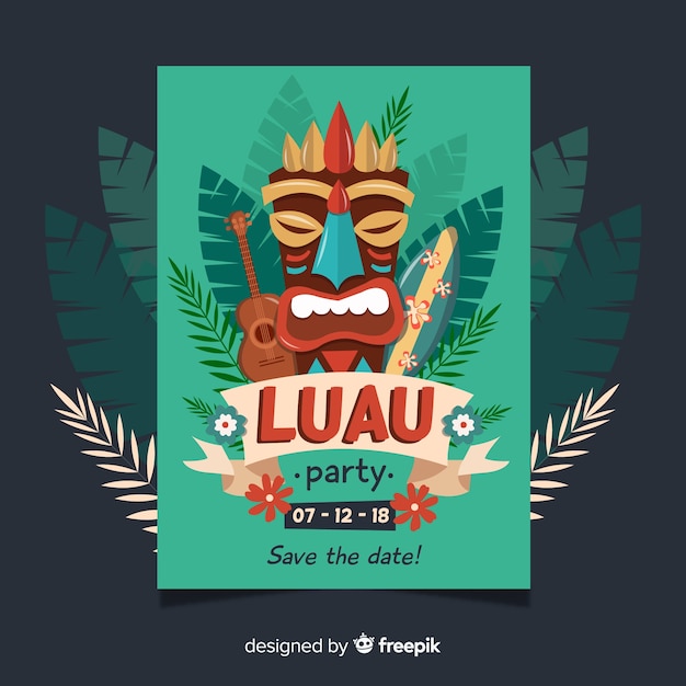 Cartel de fiesta luau