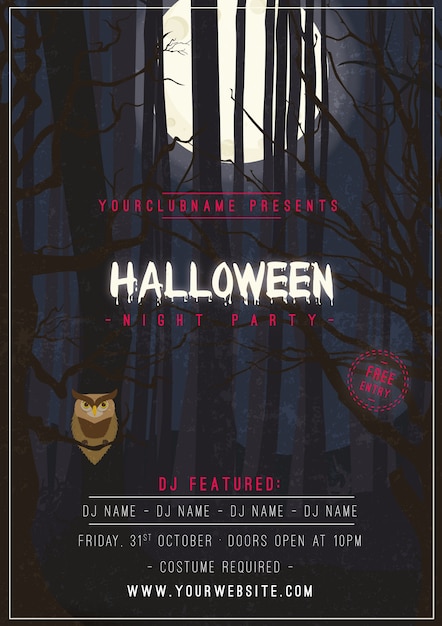 Cartel de fiesta nocturna de halloween