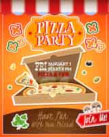 Vector gratuito cartel de fiesta de pizza