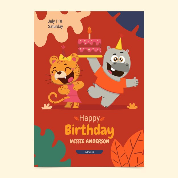 Cartel de fiesta de safari dibujado a mano