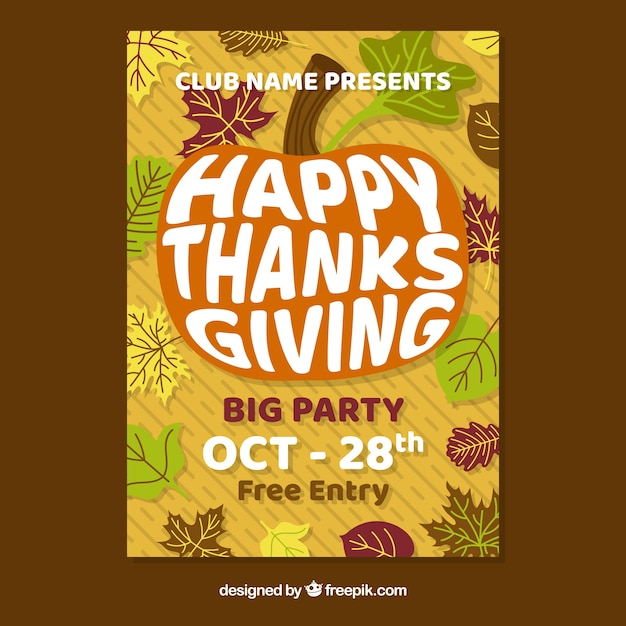 Cartel de fiesta de thanksgiving