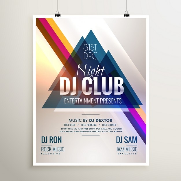 Vector gratuito cartel de fiesta triángulos