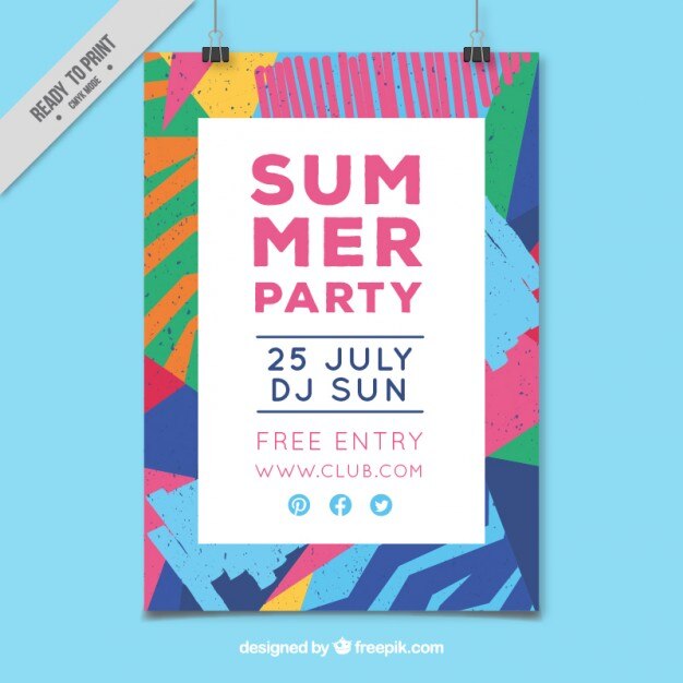 Cartel de fiesta de verano geométrico