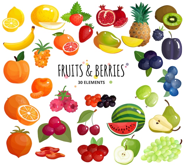 Cartel del fondo de la composición de las bayas de las frutas