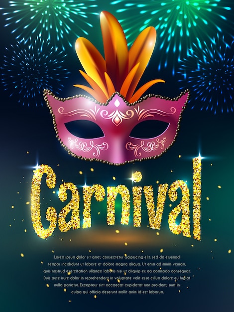 Cartel del fondo de la mascarada del carnaval