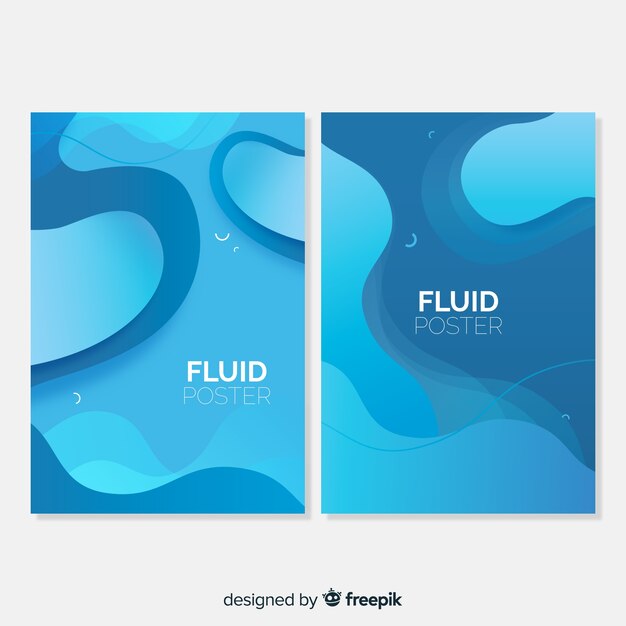 Cartel con formas fluidas 
