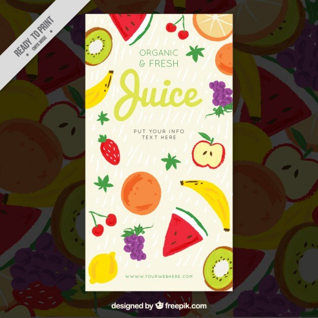 Vector gratuito cartel de fruta fresca y orgánica