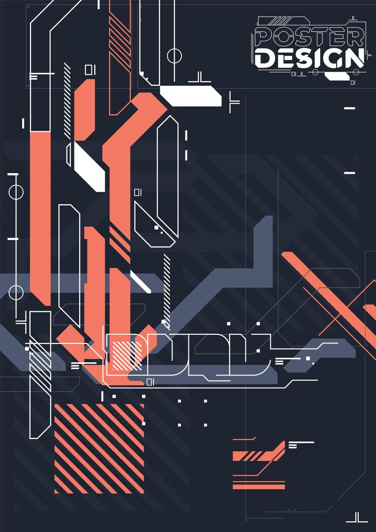 Cartel futurista retro Cyberpunk Ilustración vectorial