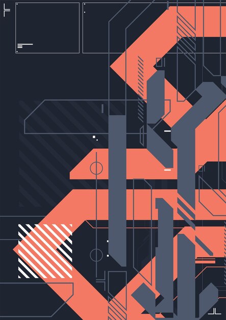 Cartel futurista retro Cyberpunk Ilustración vectorial