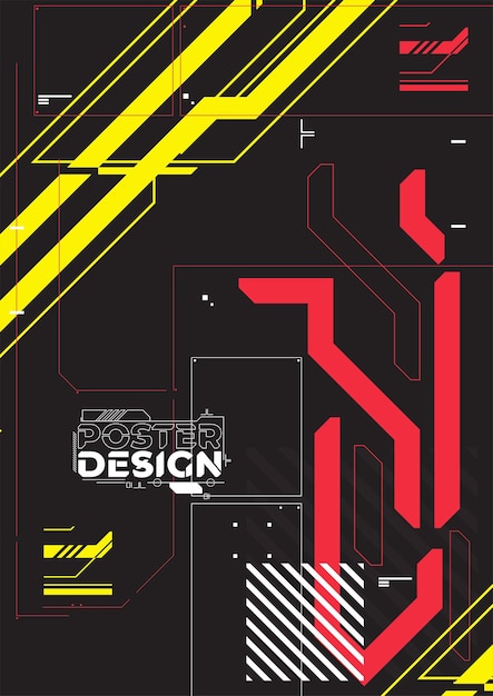 Cartel futurista retro Cyberpunk Ilustración vectorial