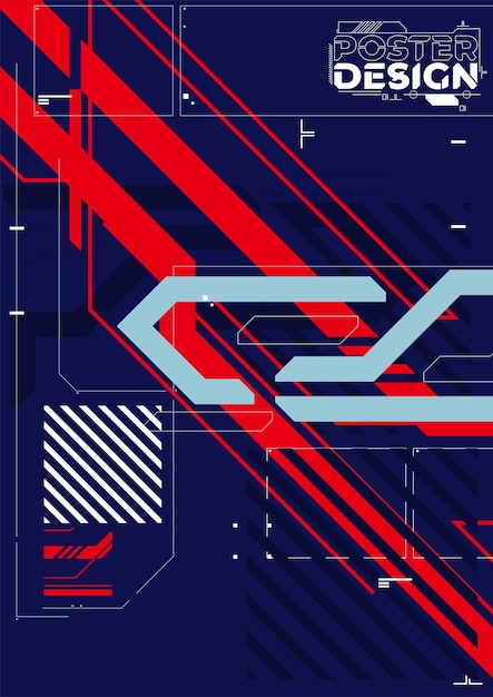 Cartel futurista retro Cyberpunk Ilustración vectorial