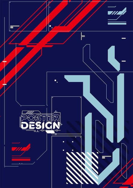 Cartel futurista retro Cyberpunk Ilustración vectorial
