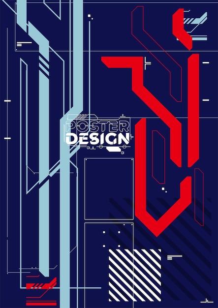 Vector gratuito cartel futurista retro cyberpunk ilustración vectorial