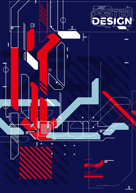 Cartel futurista retro Cyberpunk Ilustración vectorial