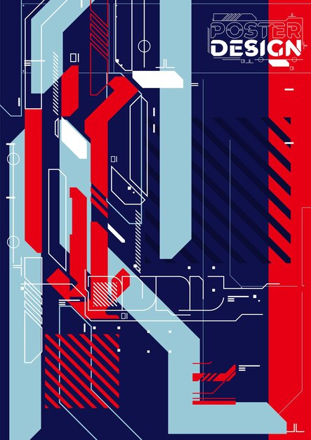 Cartel futurista retro Cyberpunk Ilustración vectorial