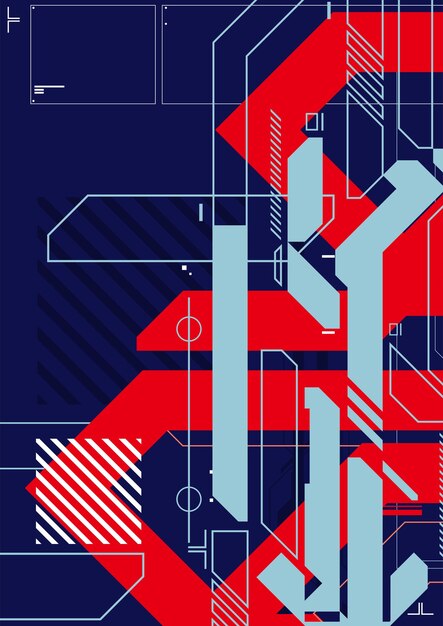 Cartel futurista retro Cyberpunk Ilustración vectorial