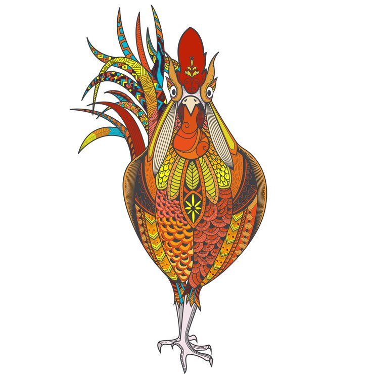 Vector gratuito cartel con el gallo modelado zenart