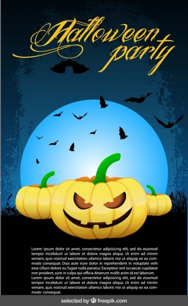 Cartel de halloween con murciélagos y calabazas