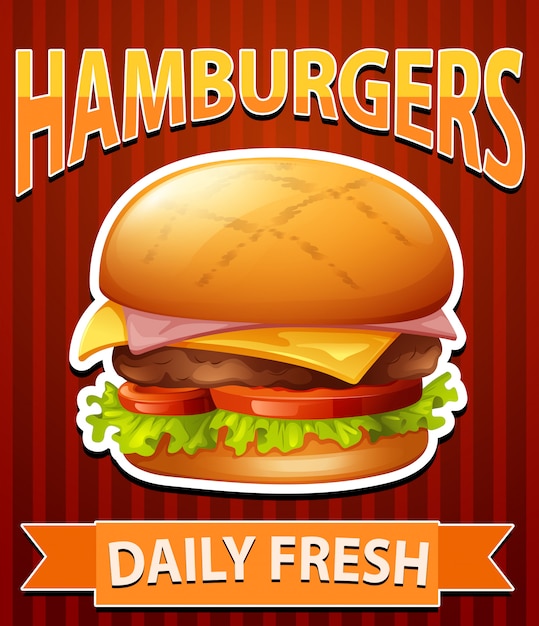 Vector gratuito cartel con hamburguesas de queso