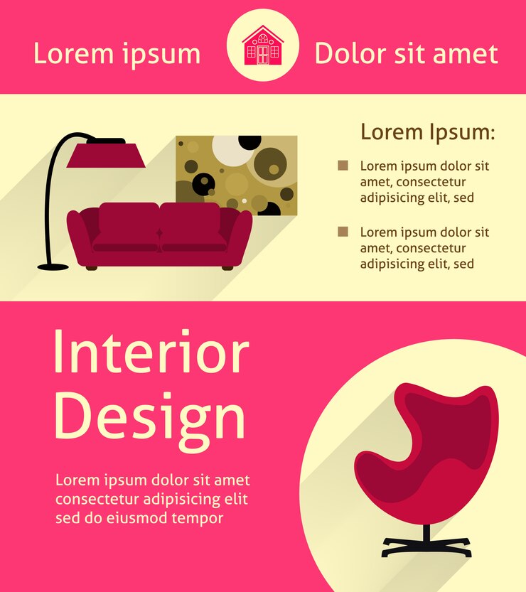 Vector gratuito cartel interior moderno
