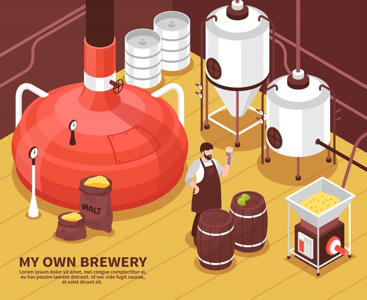 Vector gratuito cartel isométrico del propietario de la cervecería