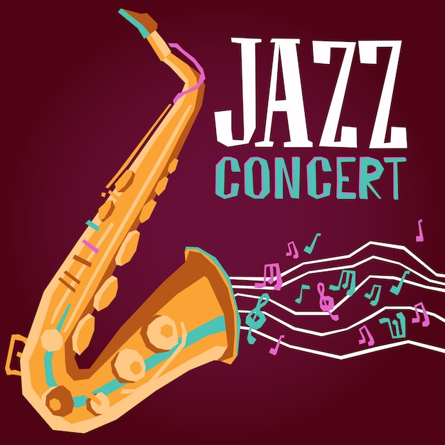 Vector gratuito cartel de jazz con saxofon